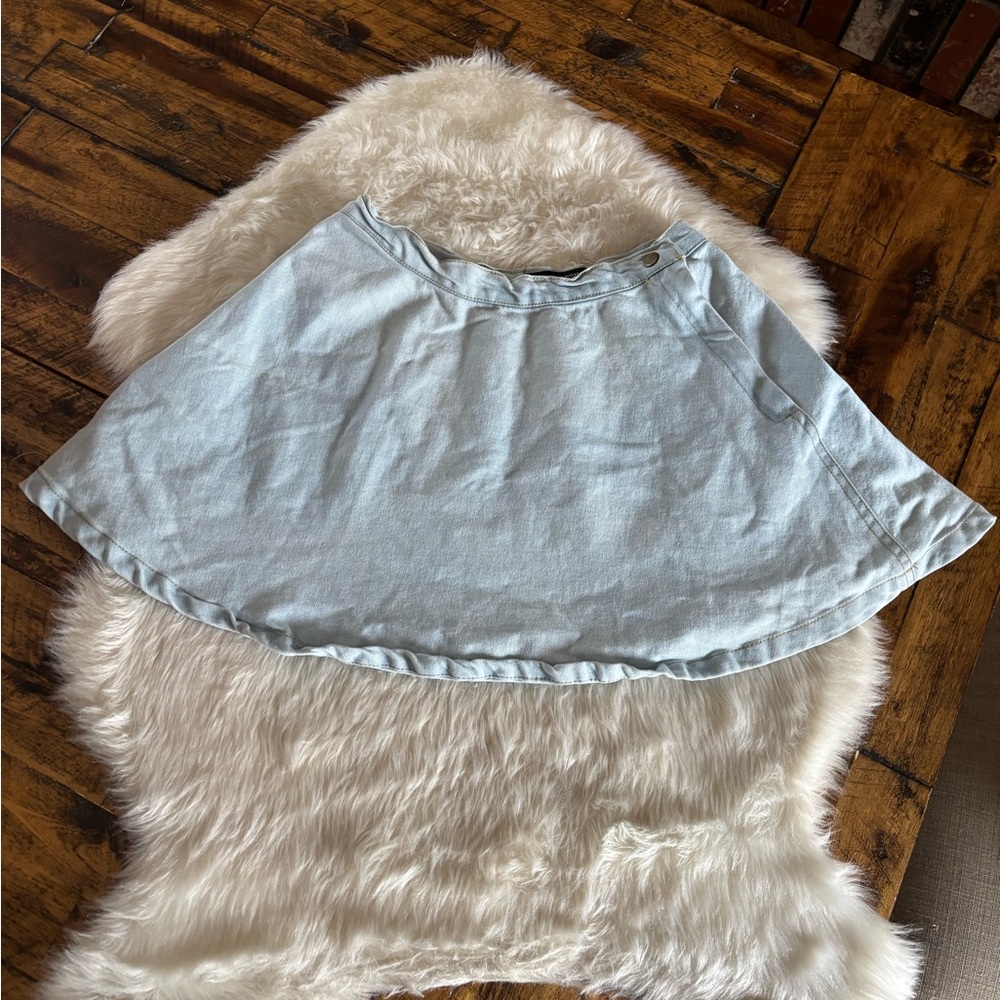 Chic Light Blue Skater Skirt